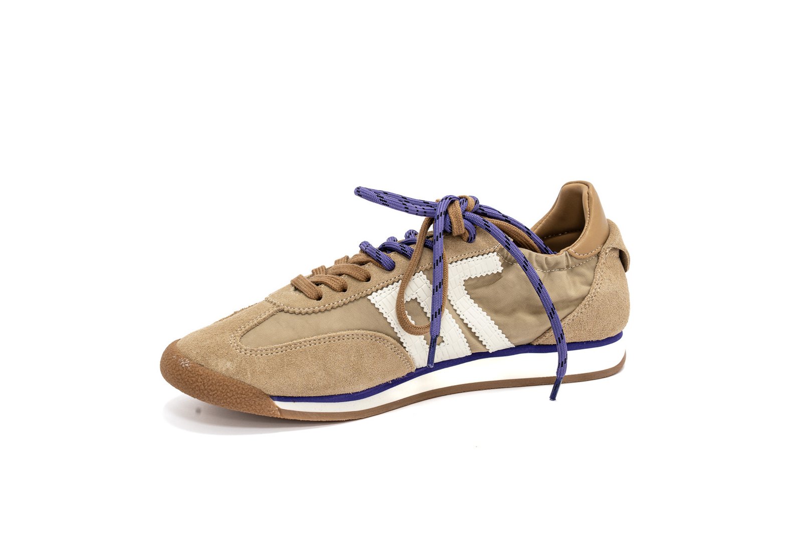 Back 70 - Sneakers in pelle e tessuto camel - immagine 2